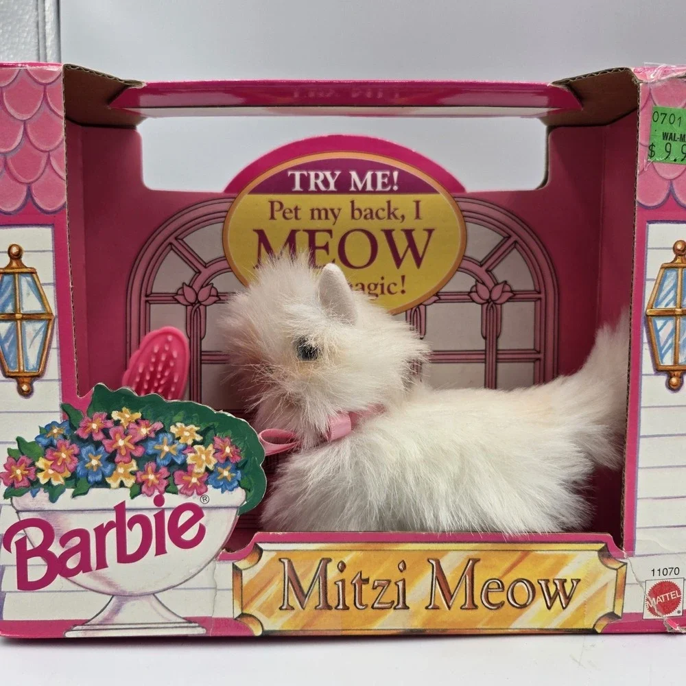 Mattel Barbie Mitzi Meow Kitty Cat 1993 White Fluffy VTG Working New Old Stock‎